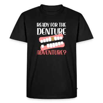 Prêt pour la conception d’aventure de la prothèse dentaire - T-shirt Premium bio Homme - noir - Devant - Nico (187cm)