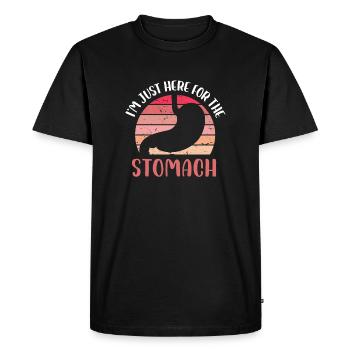 Je suis juste ici pour le design de l’estomac - T-shirt Premium bio Homme - noir - Devant - Nico (187cm)
