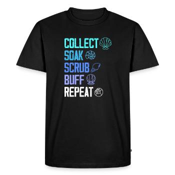 collect soak scrub repeat Design - Men's Premium Organic T-Shirt - black - Front - Nico (187cm)