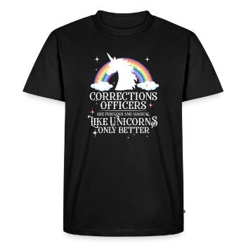 L’agent correctionnel comme les licornes n’est qu’en meilleur - T-shirt Premium bio Homme - noir - Devant - Nico (187cm)