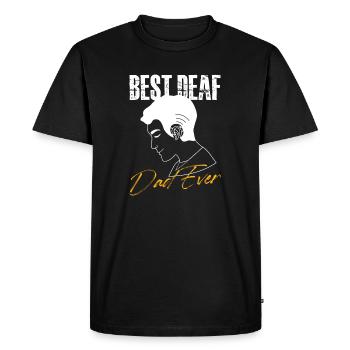 Meilleur père sourd pour toujours | Fier père sourd - T-shirt Premium bio Homme - noir - Devant - Nico (187cm)