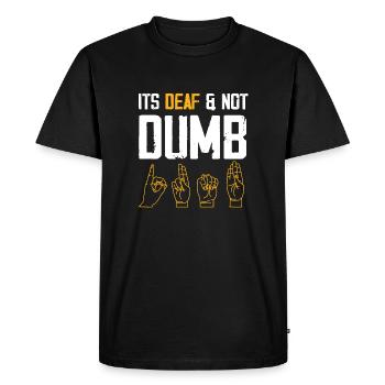 C’est sourd et pas stupide | Fierté sourde - T-shirt Premium bio Homme - noir - Devant - Nico (187cm)