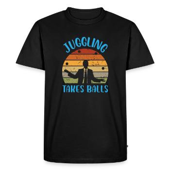 Jongler prend des balles - T-shirt Premium bio Homme - noir - Devant - Nico (187cm)