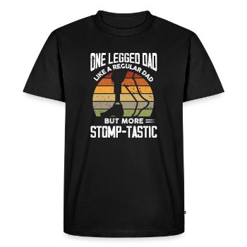 One legged dad like a regular dad but stomp-tastic - Men's Premium Organic T-Shirt - black - Front - Nico (187cm)