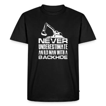never understimate an ild man with backhoe Design - Men's Premium Organic T-Shirt - black - Front - Nico (187cm)