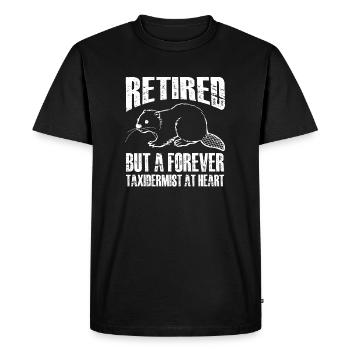 retired but a forever taxidermist at heart Design - Men's Premium Organic T-Shirt - black - Front - Nico (187cm)