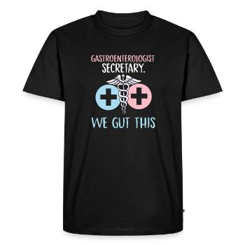 secrétaire gastroentérologue nous vidons ce design - T-shirt Premium bio Homme - noir - Devant - Nico (187cm)