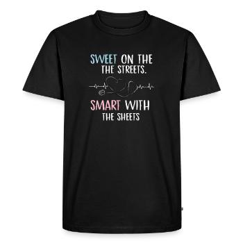 doux dans les rues intelligent avec les feuilles Design - T-shirt Premium bio Homme - noir - Devant - Nico (187cm)