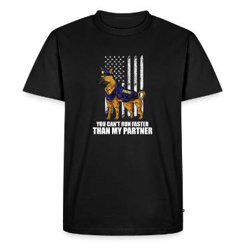 you cant run faster than my partner Design - Men's Premium Organic T-Shirt - black - Front - Nico (187cm)
