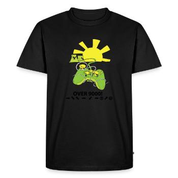 Over 9000 nuclear plant gaming controller gamer - Men's Premium Organic T-Shirt - black - Front - Nico (187cm)