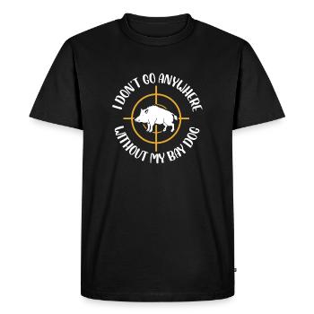 Je ne vais nulle part sans mon chien de baie - T-shirt Premium bio Homme - noir - Devant - Nico (187cm)