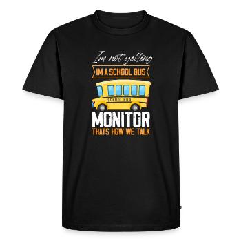C’est comme ça qu’on parle - Drôles d’enfants d’autobus scolaires - T-shirt Premium bio Homme - noir - Devant - Nico (187cm)