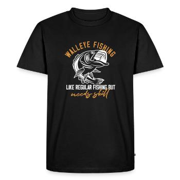 La pêche au doré jaune aime la pêche régulière mais a besoin - T-shirt Premium bio Homme - noir - Devant - Nico (187cm)