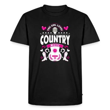 Cette fille aime la musique country - T-shirt Premium bio Homme - noir - Devant - Nico (187cm)