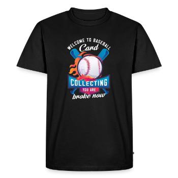 Bienvenue à la collection de cartes de baseball que vous êtes fauché - T-shirt Premium bio Homme - noir - Devant - Nico (187cm)