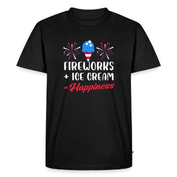Feux d’artifice et crème glacée bonheur Design - T-shirt Premium bio Homme - noir - Devant - Nico (187cm)