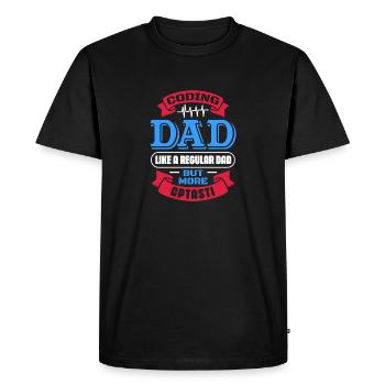 Drôle de papa régulier mais plus cool - Programmeur médical - T-shirt Premium bio Homme - noir - Devant - Nico (187cm)