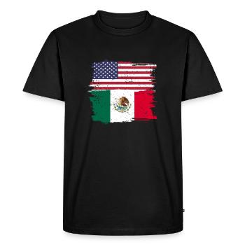 États-Unis Drapeau mexicain - T-shirt Premium bio Homme - noir - Devant - Nico (187cm)