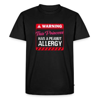 La princesse et l’allergie aux arachides - Allergie alimentaire - T-shirt Premium bio Homme - noir - Devant - Nico (187cm)