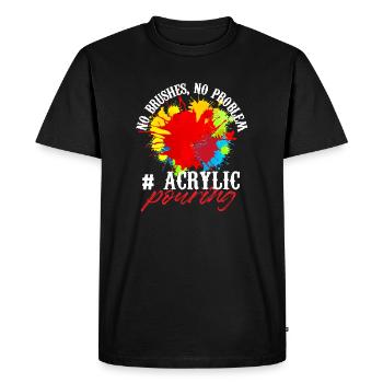Pas de pinceau Pas de problème Coulée d’acrylique - T-shirt Premium bio Homme - noir - Devant - Nico (187cm)