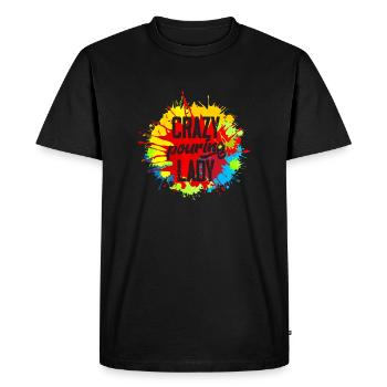 Crazy pouring lady - Men's Premium Organic T-Shirt - black - Front - Nico (187cm)