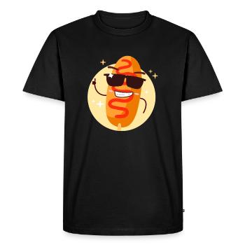 Chien de maïs cool - T-shirt Premium bio Homme - noir - Devant - Nico (187cm)