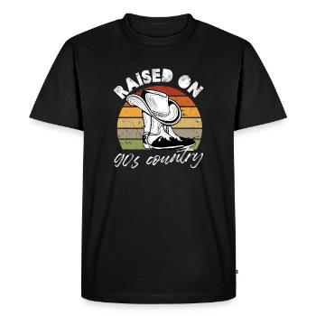 Élevé sur 90 ' s Country Restro Western Cowboy Line - T-shirt Premium bio Homme - noir - Devant - Nico (187cm)