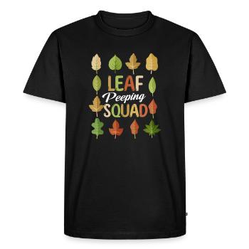 Leaf Peeping Squad Autumn Leaf Peeper - T-shirt Premium bio Homme - noir - Devant - Nico (187cm)
