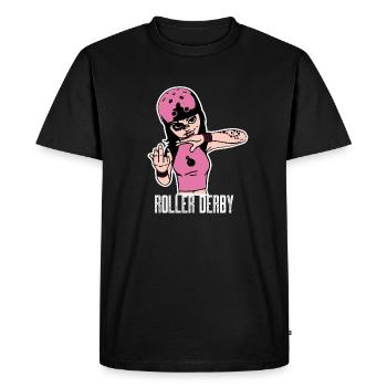 Roller Derby Skater Girl Rollerblading Inline - Men's Premium Organic T-Shirt - black - Front - Nico (187cm)