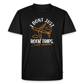 Je ne me contente pas de réserver des voyages, je crée des souvenirs Voyage - T-shirt Premium bio Homme - noir - Devant - Nico (187cm)