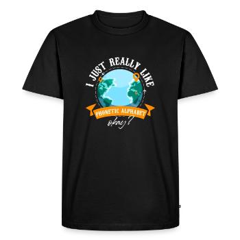 J’aime vraiment l’alphabet phonétique Okay Travel - T-shirt Premium bio Homme - noir - Devant - Nico (187cm)
