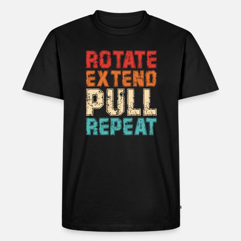 Rotate Extend Pull Repeat - Männer Premium Bio T-Shirt - Schwarz