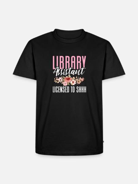 Library assistant Licensed to shhh - Men's Premium Organic T-Shirt - black