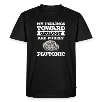 Mon sentiment à l’égard de la géologie est purement plutonique - T-shirt Premium bio Homme - noir - Devant - Nico (187cm)
