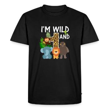 I'm wild and 1 Safari jungle - Men's Premium Organic T-Shirt - black - Front - Nico (187cm)