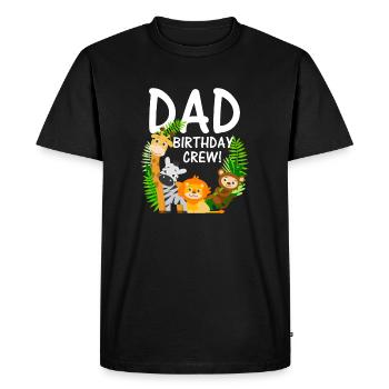 Dad birthday crew Jungle Safari - Men's Premium Organic T-Shirt - black - Front - Nico (187cm)