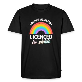 Bibliothécaire assistant agréé pour Shhh Librarian - T-shirt Premium bio Homme - noir - Devant - Nico (187cm)