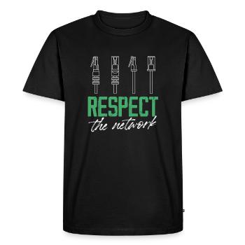 Respect The Network IT Engineer Administration - Men's Premium Organic T-Shirt - black - Front - Nico (187cm)