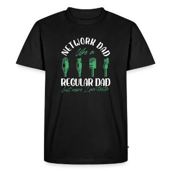 Network Dad Like A Regular Dad But More Lan-Tastic - Men's Premium Organic T-Shirt - black - Front - Nico (187cm)