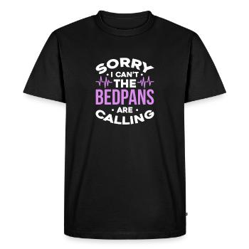 Désolé, je ne peux pas Les bassins de lit appellent - T-shirt Premium bio Homme - noir - Devant - Nico (187cm)