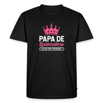 Papa De Quinceanera Scan Pour Paiement 5ème Anniversaire - T-shirt Premium bio Homme - noir - Devant - Nico (187cm)
