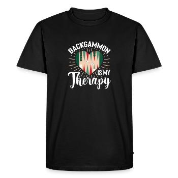 Backgammon Is My Therapy Tabletop Dice Game - Men's Premium Organic T-Shirt - black - Front - Nico (187cm)