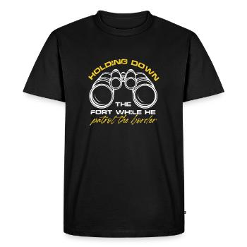 Tenir le fort pendant qu’il patrouille à la frontière - T-shirt Premium bio Homme - noir - Devant - Nico (187cm)