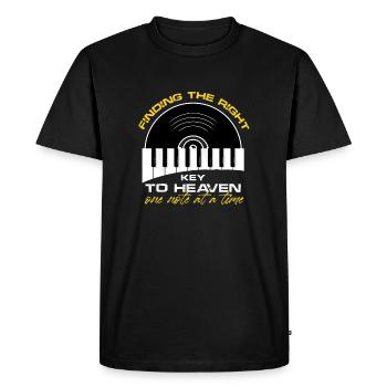 Finding The Right Key To Heaven One Note At A Time - Men's Premium Organic T-Shirt - black - Front - Nico (187cm)