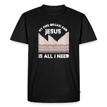 My Pipe Organ And Jesus Is All I Need Church - Men's Premium Organic T-Shirt - black - Front - Nico (187cm)