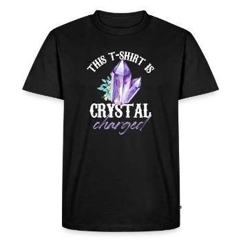 This Design In Crystal Charged Reiki Healer - Men's Premium Organic T-Shirt - black - Front - Nico (187cm)