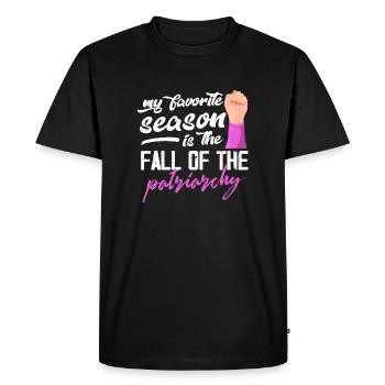 Ma saison préférée est la chute du patriarcat - T-shirt Premium bio Homme - noir - Devant - Nico (187cm)