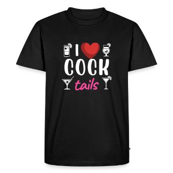 J’adore les cocktails - T-shirt Premium bio Homme - noir - Devant - Nico (187cm)