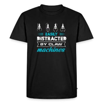 Easily Distracted By Claw Machines - Men's Premium Organic T-Shirt - black - Front - Nico (187cm)