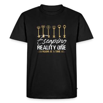 Échapper à la réalité une pièce à la fois Escape Game - T-shirt Premium bio Homme - noir - Devant - Nico (187cm)